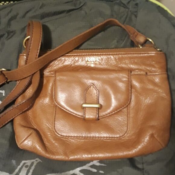 Fossil Handbags - Fossil brown crossbody bag leather
